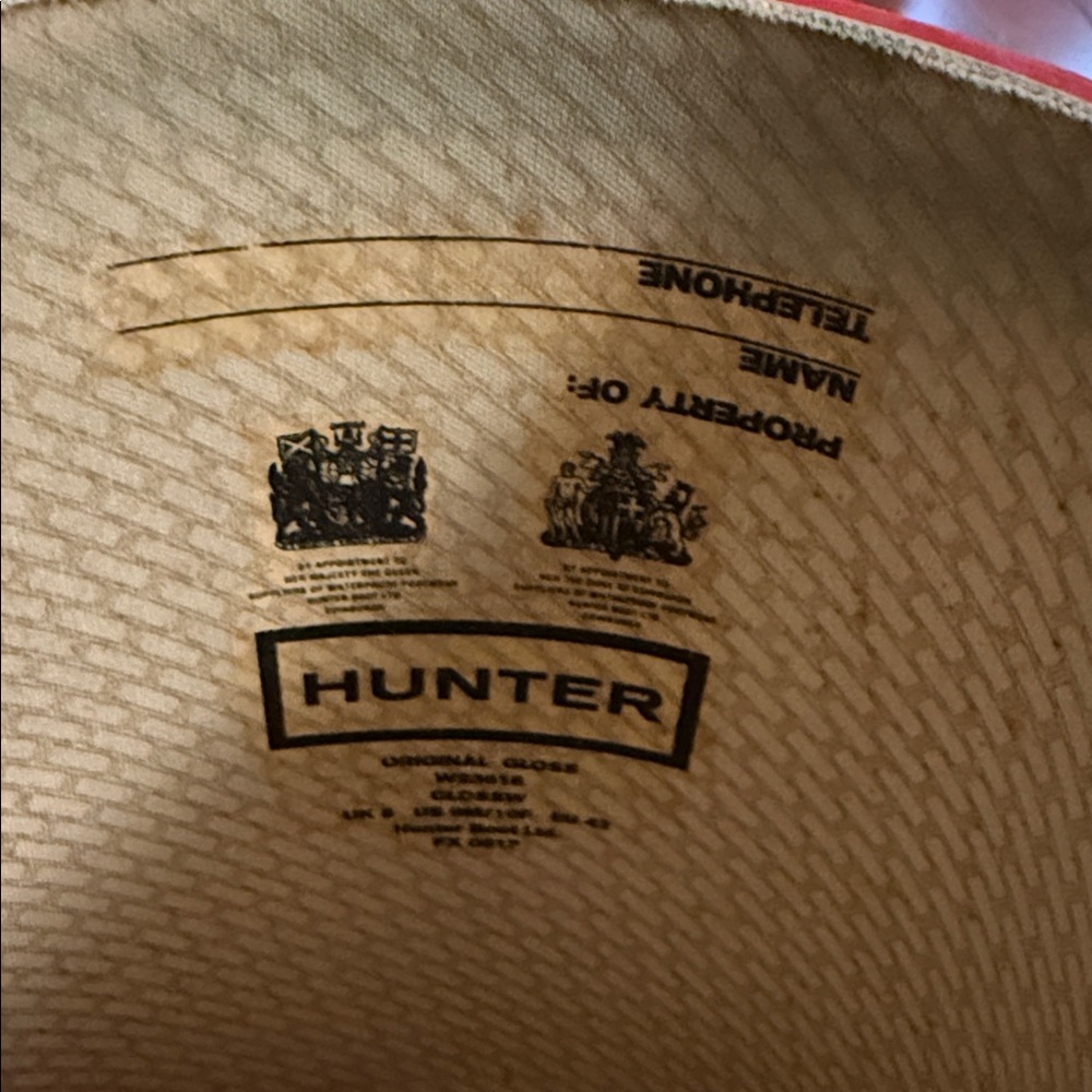 Hunter Bold Red Waterproof Boots Men 9 Women 10 - Picture 6 of 7